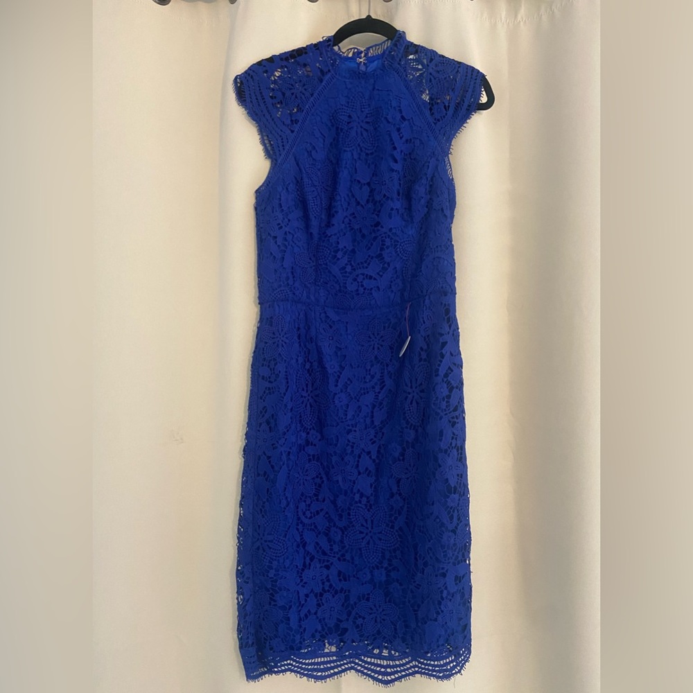 Royal Blue Lace Dress Chi Chi London TALL UK 12 / US 8